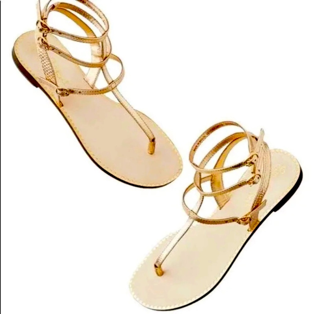 Like New Lilly Pulitzer Gold Gladiator Sandals